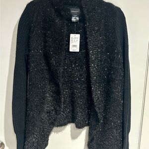 Chic Black Cardigan with Shimmer by [Brand]
